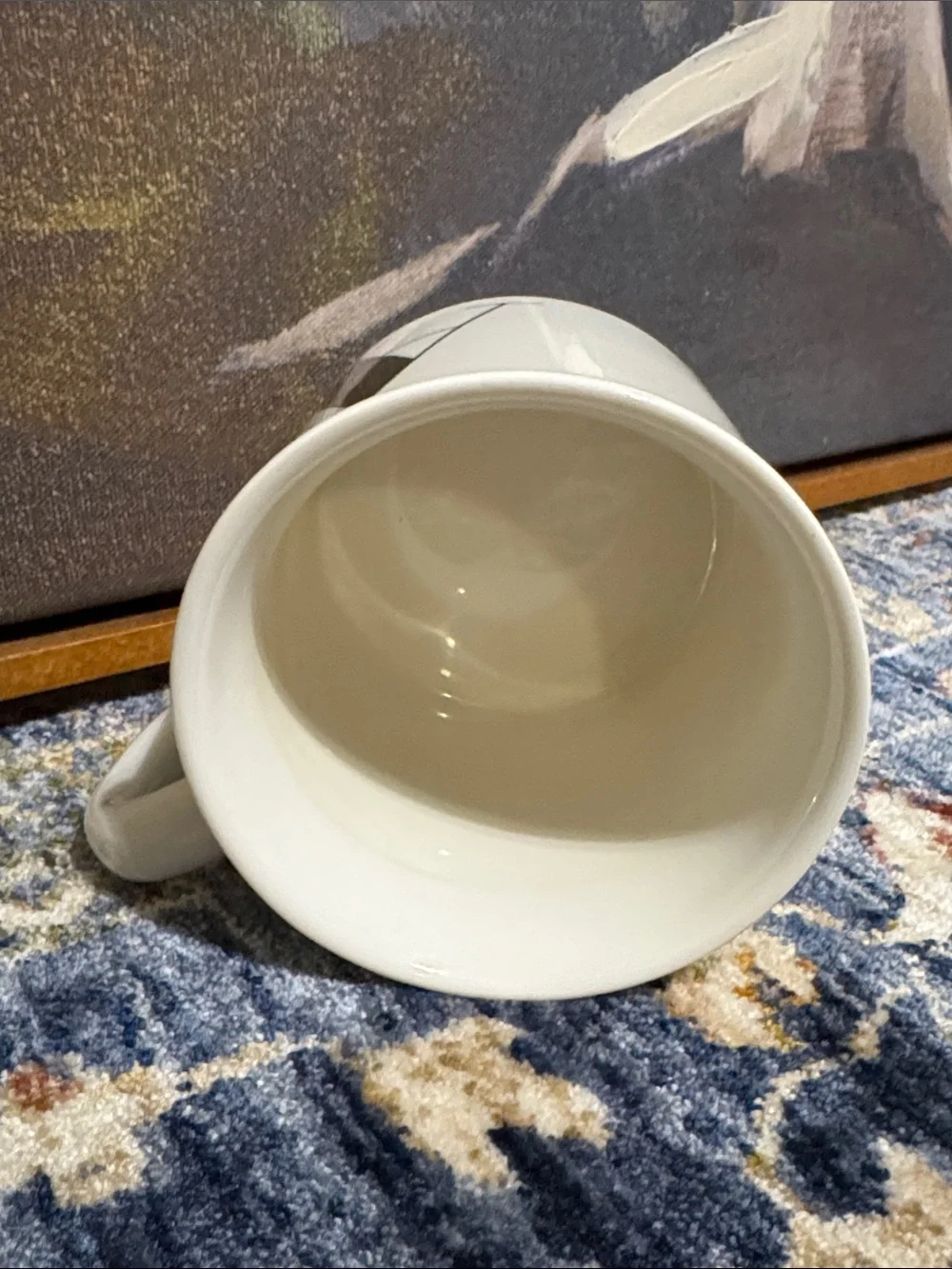 POTTERY BARN WHITE CERAMIC MONOGRAM ALPHABET COFFEE TEA MUG CUP “A”